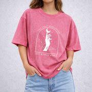 They Didn't Burn Witches vintage washed oversized T-shirt in Red
