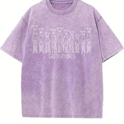 Greyhound Lover Rows of Greyhounds Vintage Washed T-Shirt in Purple