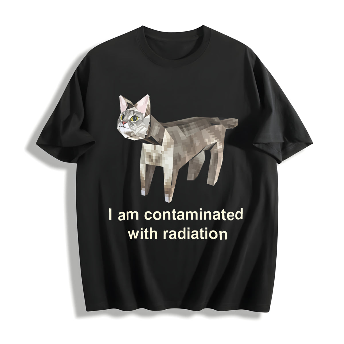 Contaminated with Radiation Cotton T-Shirt in Black