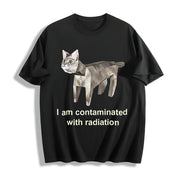 Contaminated with Radiation Cotton T-Shirt in Black