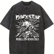Darkstar Skull Rebellion Tank Vintage Washed T-Shirt in Black