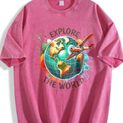 Explore the World Vintage Washed T-Shirt in Red