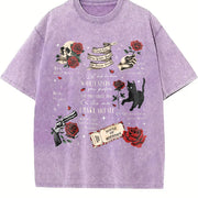 Run Little Mouse Haunting Adeline Dark Romance Book vintage washed oversized T-shirt in Purple