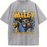 Valley Champions Only Racing Skull Tank Vintage Washed T-Shirt in Gray