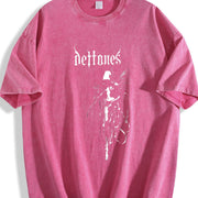 Deftones Retro Heavy Metal – Rock Band Style vintage washed oversized T-shirt in Red