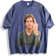 Dexter Morgan Movie vintage washed oversized T-shirt in Blue