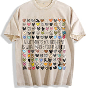 Support Autism Awareness for Inclusion Advocates Vintage Washed T-Shirt in Beige