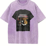 Avenged sevenfold City of Evil for Gothic Fans Heavy Metal vintage washed oversized T-shirt in Purple