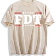 F*ck Trump Anti-Trump Anti Maga vintage washed oversized T-shirt in Beige