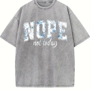 Nope Not Today Mothers Day 90s vintage washed oversized T-shirt in Gray