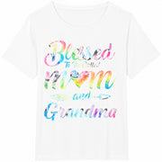 Blessed Mom and Grandma Cotton T-Shirt in White