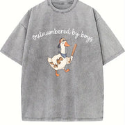 Outnumbered by Boys Vintage Washed T-Shirt in Gray