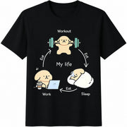 With Fun My Life Cotton T-Shirt in Black