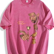 Drake Take Care Album Bootleg DesignFashion M-5XL vintage washed oversized T-shirt in Red