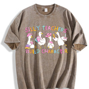 Silly Teacher Goose Vintage Washed T-Shirt in Brown