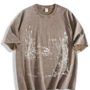 Field Frog Wax Retro Brand Vintage Washed T-Shirt in Brown