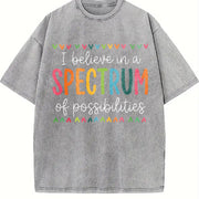 I Believe in a Spectrum of Possibilities Vintage Washed T-Shirt in Gray