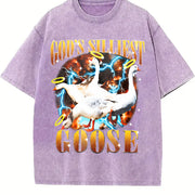 God's Silliest Goose Sarcastic 90s Vintage Washed T-Shirt in Purple