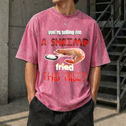Shrimp Fried Rice Meme Vintage Washed T-Shirt in Red