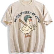 Boy Mom Outnumbered by Boys Vintage Washed T-Shirt in Beige