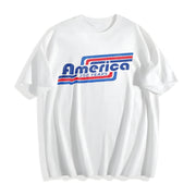American Flag 250 Years USA Cotton T-Shirt in White