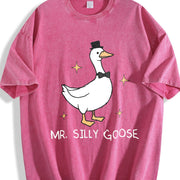 Silly Goose Couple T-Shirtst Married Couple Matching vintage washed oversized T-shirt in Red