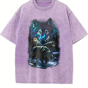 Wolf Pack Classic 90s Vintage Washed T-Shirt in Purple