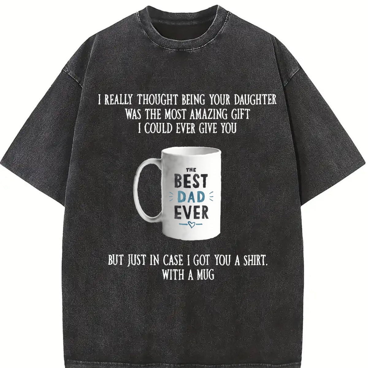 Father's Day from Daughter Vintage Washed T-Shirt in Black