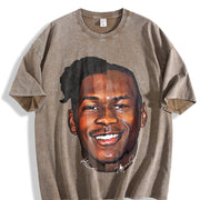 Anthony Edwards Wolves vintage washed oversized T-shirt in Brown