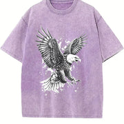 Bald Eagle 90s Retro ® Grunge Bird Y2k Vintage Washed T-Shirt in Purple