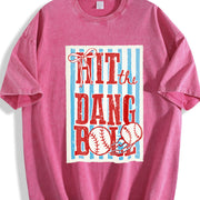 Hit the Dang Ball Vintage Washed T-Shirt in Red