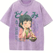 SDScMao Mao's Apothecary Diaries Anime Remedies Medicine vintage washed oversized T-shirt in Purple