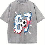 67 Soccer Vintage Washed T-Shirt in Gray