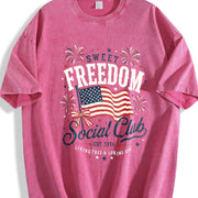 Sweet Freedom Social Club Vintage Washed T-Shirt in Red