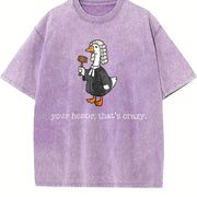 Goose Lawyer Law School Graduation Vintage Washed T-Shirt in Purple