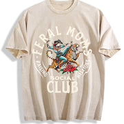 Wild Mom Social Club Vintage Washed T-Shirt in Beige