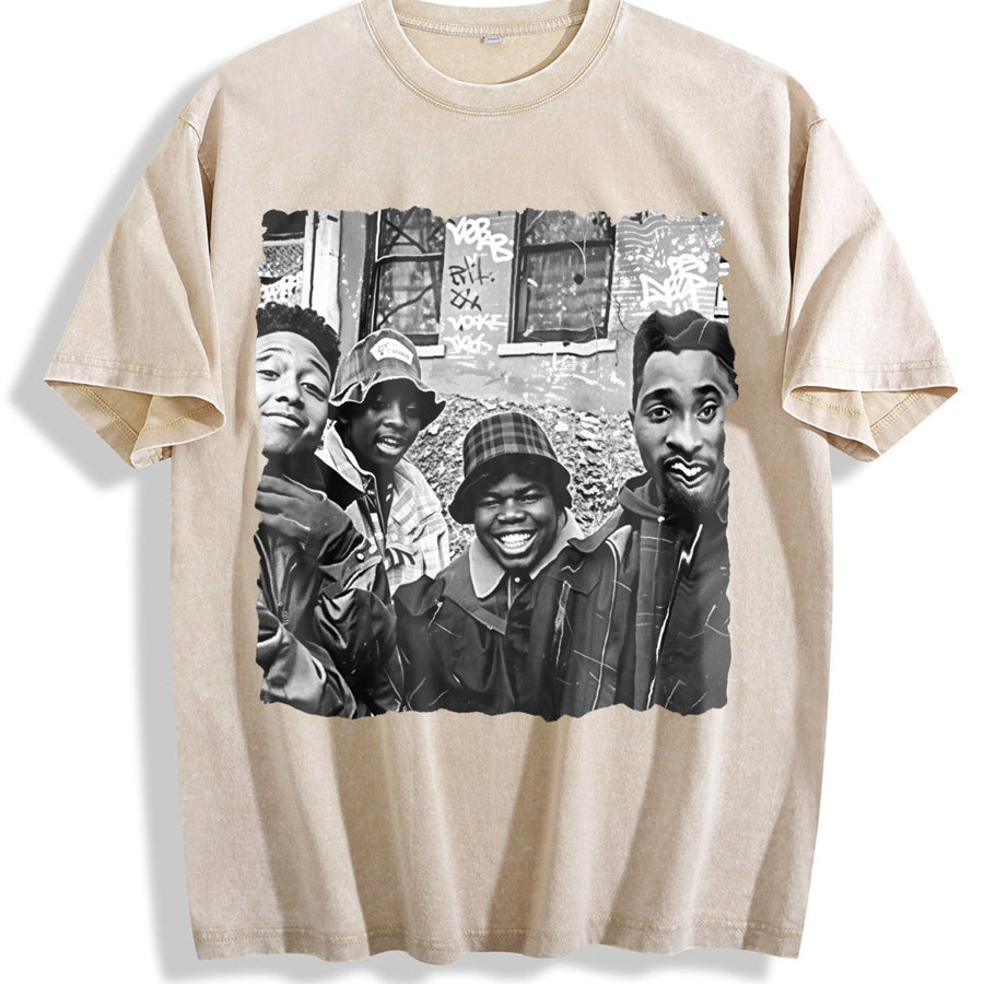 Juice 90old-JUICE 90 338288 Collection Black PR vintage washed oversized T-shirt in Beige