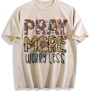 Retro - Thick Spring Vintage Washed T-Shirt in Beige