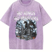 No Kings No Masters 90s Vintage Washed T-Shirt in Purple