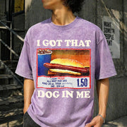 I Got That Dog in Me Combo 4th of July Meme Vintage Washed T-Shirt in Purple