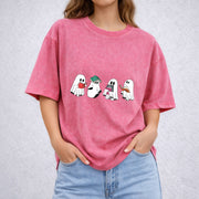Ghost Acotar Book vintage washed oversized T-shirt in Red