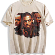 PAID IN FULL Mitch Ace & Rico Oil Paint Style Classic vintage washed oversized T-shirt in Beige