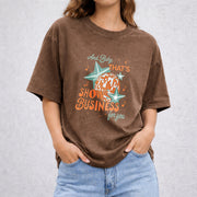 And Baby That's Show Business For You vintage washed oversized T-shirt in Brown