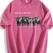Thank a Farmer vintage washed oversized T-shirt in Red