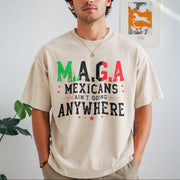 Mexicans Ain't Going Anywhere Vintage Washed T-Shirt in Beige