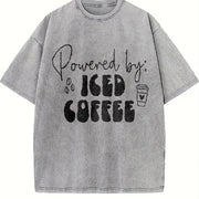 Powered by Iced Coffee Vintage Washed T-Shirt in Gray