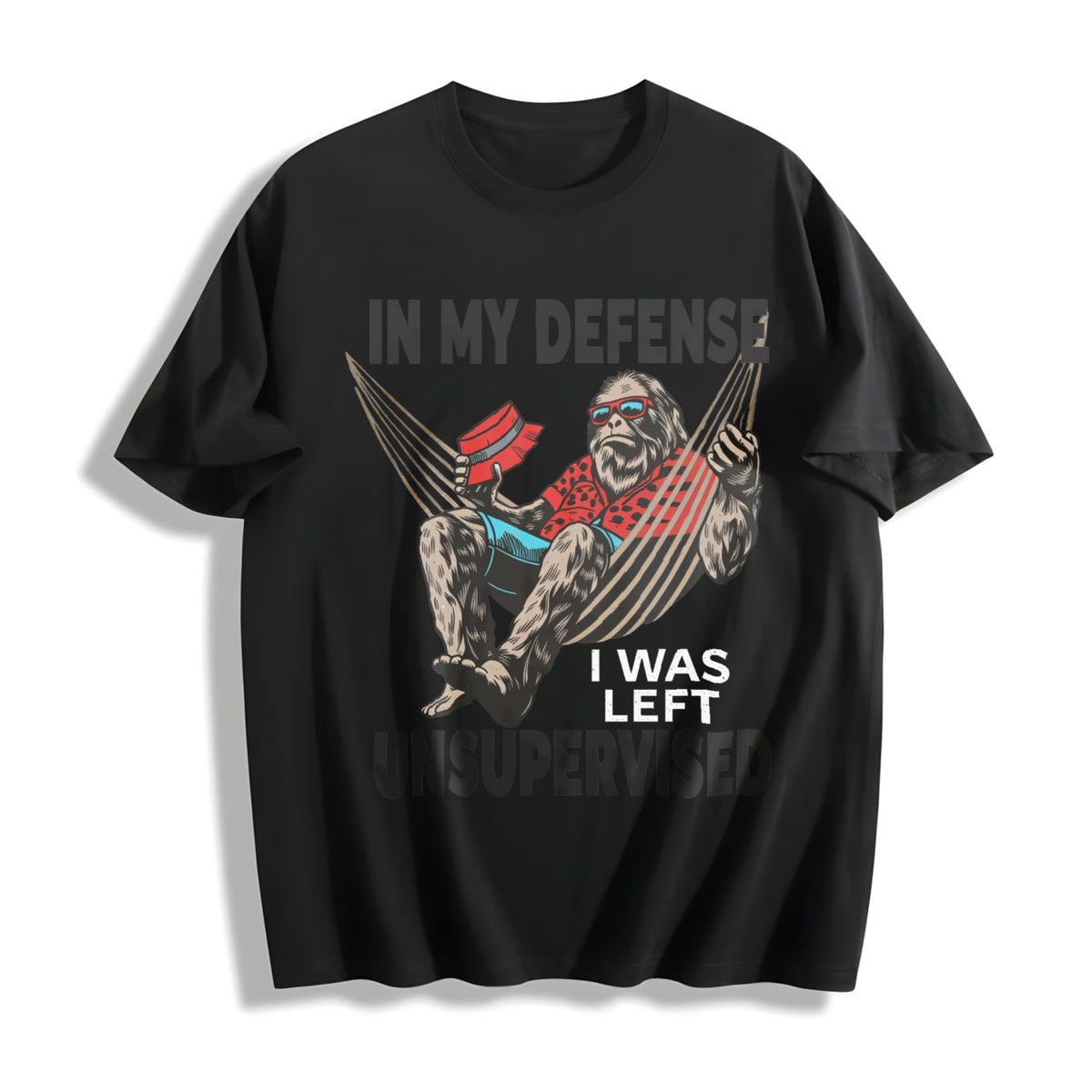 In My Defense I Was Left Unsupervised Classic Cotton T-Shirt in Black