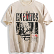 Thorfinn Vinland Saga Anime vintage washed oversized T-shirt in Beige