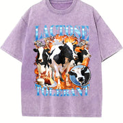 Lactose Tolerant Bootleg Vintage Washed T-Shirt in Purple