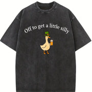 Off To Get A Little Silly St Patricks Day vintage washed oversized T-shirt in Black
